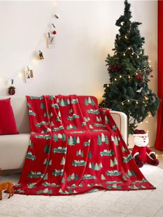 Holiday Time Cozy Christmas Plush Trucks Throw Blanket, Standard Size - Picture 7 of 7